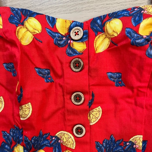 Red Crop Top with Lemons - Picture 4 of 4
